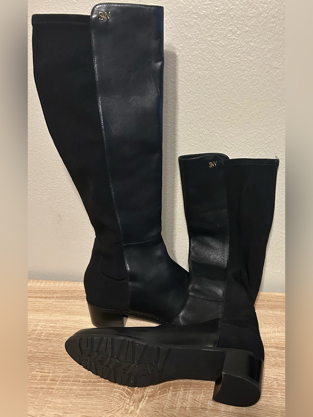 Stuart Weitzman Black Over-the-Knee Leather Boots